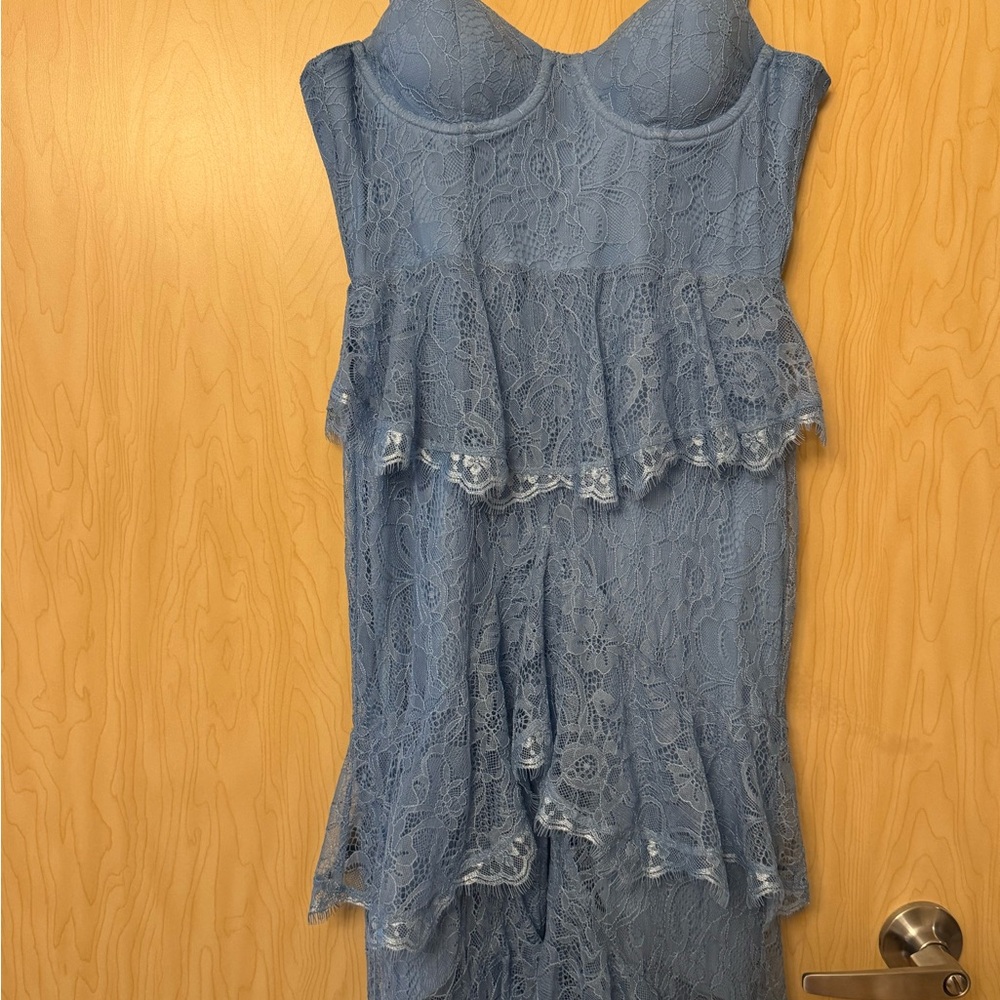 MAJORELLE | Zelda Fitz Gown in Robins Egg Blue | Size Small - Picture 4 of 8